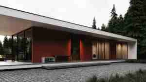 صحنه آماده داخلی از ویلا برای طراحی