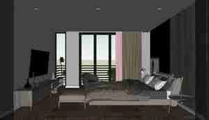 طراحی داخلی اتاق خواب مدرن برای اسکچاپ