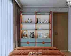 طراحی اتاق کودک با تم فیروزه ای و سفید