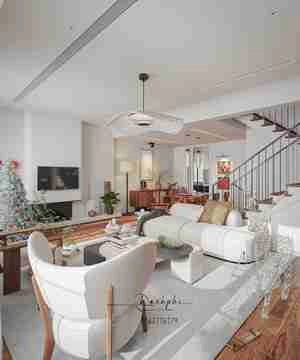 طراحی داخلی نشیمن و آشپزخانه و ناهارخوری با تم کریسمس برای اسکچاپ