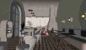 طراحی داخلی فضای کافی شاپ و رستوران برای اسکچاپ