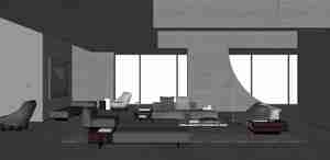 نشیمن داخلی مدرن با طراحی مینیمال برای اسکچاپ