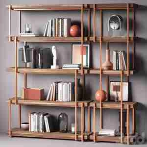 قفسه چوبی  دکوری کتاب/مجسمه/گلدان/ساعت Rack RAIN by Bonaldo