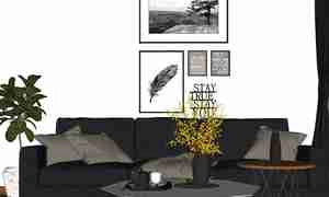 طراحی داخلی فضای نشیمن مدرن برای اسکچاپ