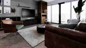 طراحی داخلی نشیمن و آشپزخانه مدرن برای اسکچاپ