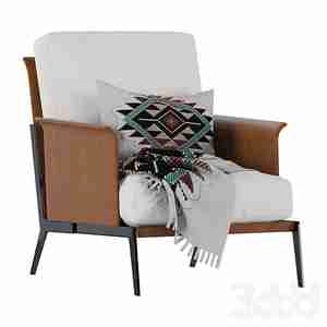 صندلی با دسته های چرمی  hour armchair Flexform