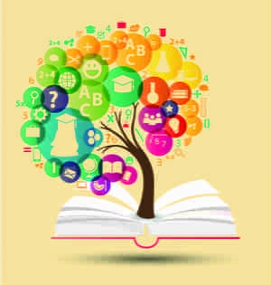 کتاب و درخت دانش وکتور خلاقانه
