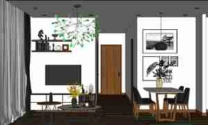 طراحی داخلی فضای نشیمن مدرن برای اسکچاپ