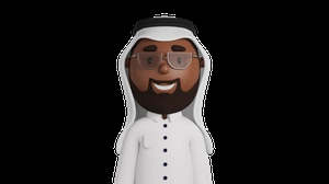 کاراکتر پسر 3d گرافیکی با لباس عربی