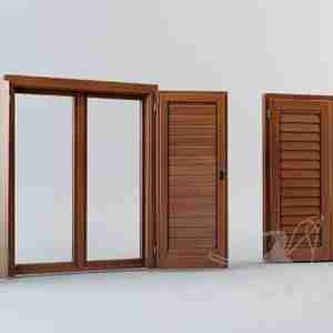 پنجره چوبی با حفاظ Wood window&shutters