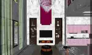 طراحی داخلی فضای نشیمن به سبک نئوکلاسیک برای اسکچاپ