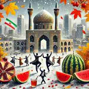 10 تصویر از رقص شادی مردم برای شب یلدا با هوش مصنوعی