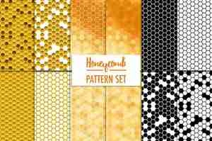 پترن بک گراند با چند ضلعی Honeycomb Patterns