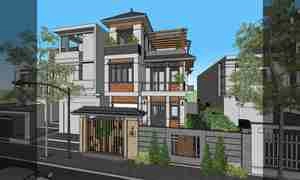 طراحی نما ویلایی مدرن برای اسکچاپ