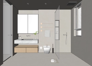 طراحی داخلی فضای حمام و سرویس بهداشتی مدرن برای اسکچاپ