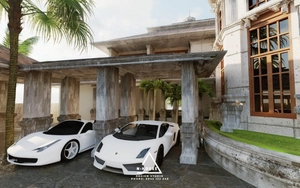 طراحی ویلا کلاسیک و پر جزییات برای اسکچاپ