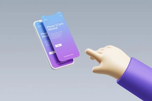 موکاپ دست گرافیکی و موبایل