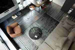 طراحی داخلی نشیمن و آشپزخانه لوکس و مدرن برای اسکچاپ