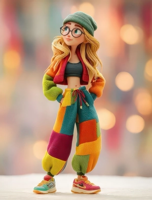 دختر با لباس رنگی