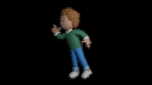 دختر در حال اشاره به سمت چپ با انگشت