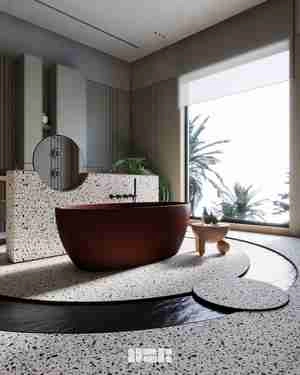 طراحی سرویس بهداشتی در سبک مدرنیته و مینیمالیسم برای اسکچاپ