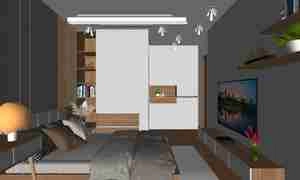 طراحی داخلی اتاق خواب مستر و کودک برای اسکچاپ