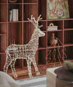 طراحی داخلی نشیمن و آشپزخانه و ناهارخوری با تم کریسمس برای اسکچاپ