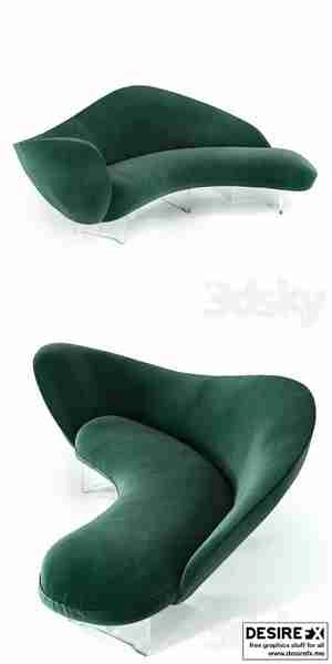 مبل منحنی سبز مدرن