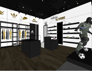 طراحی داخلی فروشگاه لوازم ورزشی برای اسکچاپ