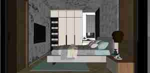 طراحی داخلی اتاق خواب مدرن برای اسکچاپ