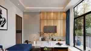 طراحی داخلی فضای نشیمن با رنگ های شاد برای اسکچاپ