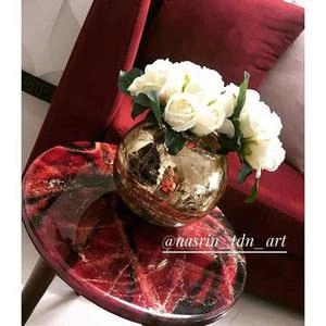 جلو مبلی رزین گرد قرمز