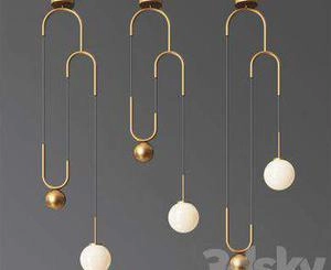 لوستر مدرن Brass Pulley Pendant Light