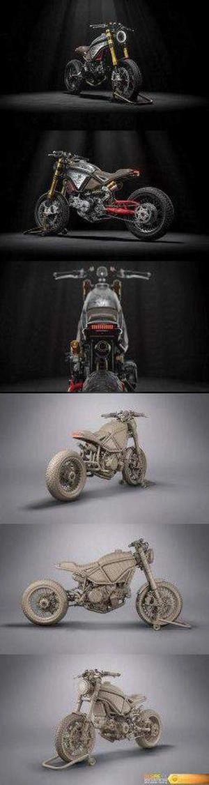 Custom Ducati Scrambler 3D Model موتور سواری