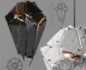 لوستر مدرن با طرح سنگ Edie Marble Chandelie