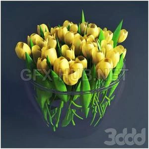 دسته گل لاله زرد