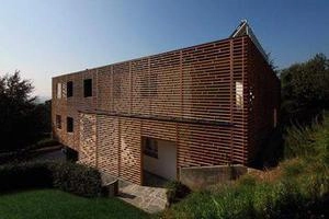 ویلای جنگلی با نمای ترموود گردویی تیره