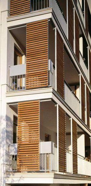 پنل های ترموود بر روی نما