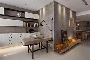 دیزاین اتاق با دیوارهای بتنی