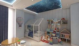 طراحی اتاق کودک با تم رنگی آبی