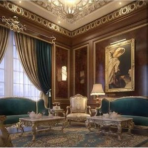 اتاق پذیرایی سلطنتی با رنگ سبز