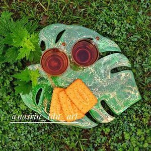 سینی طرح برگ در مزرعه