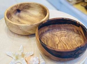 کاسه گود چوبی چوب گردو پوشش روغن گیاهی