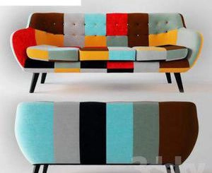 مبل مدرن Navia Patchwork Sofa 3S رنگی رنگی