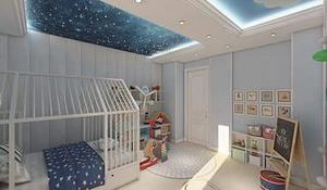 طراحی اتاق کودک با تم رنگی آبی