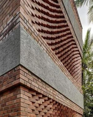 نمای آجری با خم