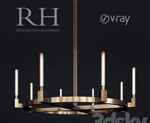 RH Cannele Round Chandelie لوستر