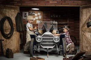 Two young boys mechanics