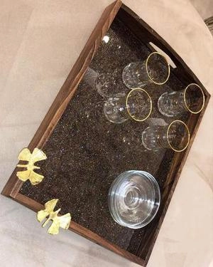 سینی ساده با چوب