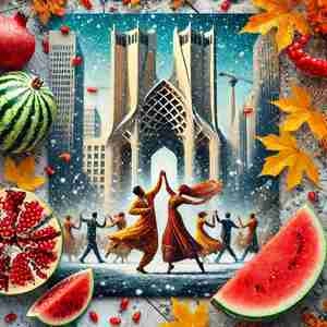 10 تصویر از رقص شادی مردم برای شب یلدا با هوش مصنوعی